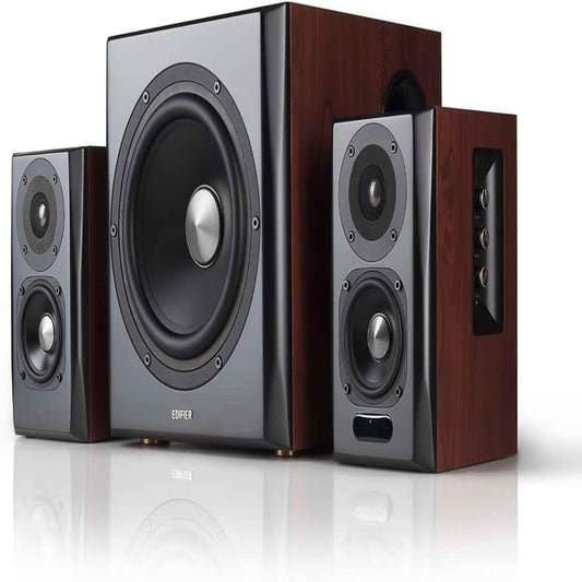 (New Open Box) Edifier S350DB Bookshelf Speakers and Subwoofer 2.1 Speaker System Bluetooth v5.1
