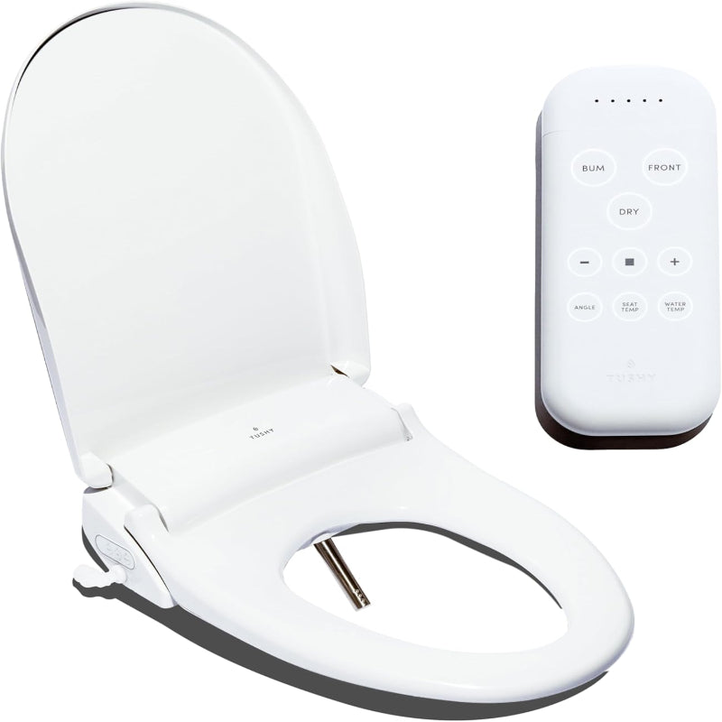 (New Open Box) TUSHY Ace Elongated Electric Bidet & Heated Seat. A Luxury Clean. Seat Sensor & Soft Close Lid. Self Cleaning Nozzle, Remote Control Water Temp, Pressure Control, and Air Drier.