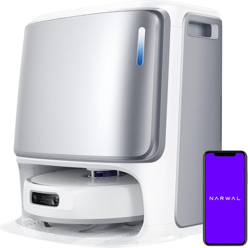 (New Open Box) NARWAL Freo Z Ultra Robot Vacuum and Mop Combo, Dual RGB Cameras and Chips, AI Avoidance, 12000Pa Suction, Real-Time Decisions, Adaptive Hot-Water Self Wash & Self Emptying, Pet Hair, Quiet
