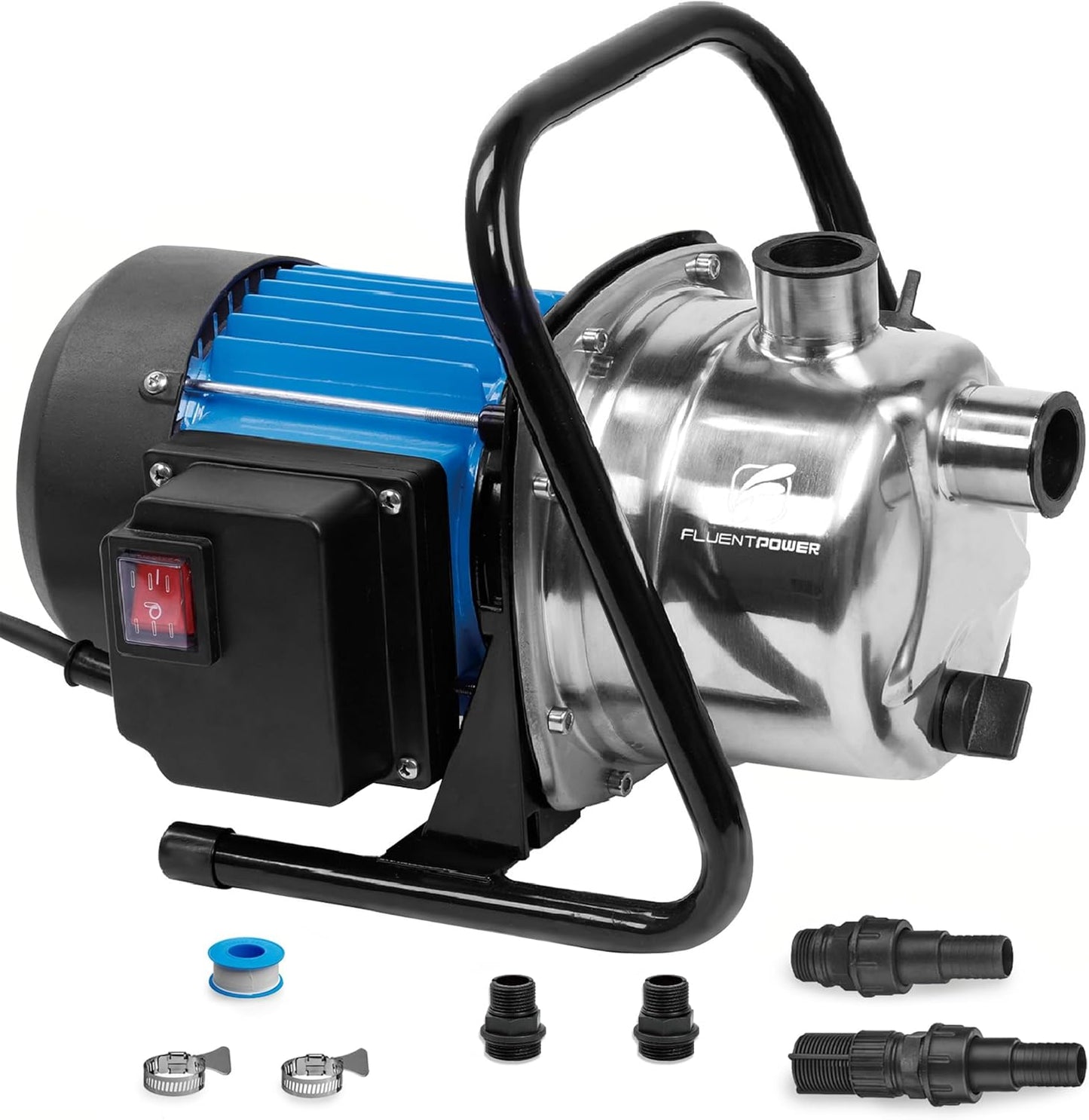 (Excellent) FLUENTPOWER 1HP Portable Garden Transfer Pump, 900GPH Electric Sprinkler Booster Pump, Shallow Well Jet Pump for Home Lawn Irrigation and Water Draining