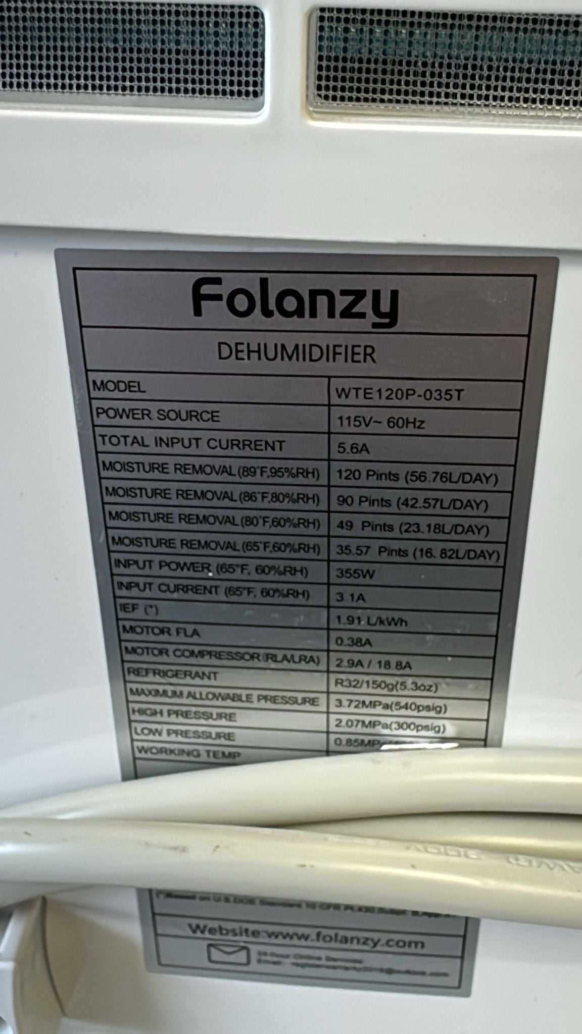 (New Open Box) Smart Dehumidifier,Folanzy 120 Pints Energy Star Dehumidifier for Basement Bedroom