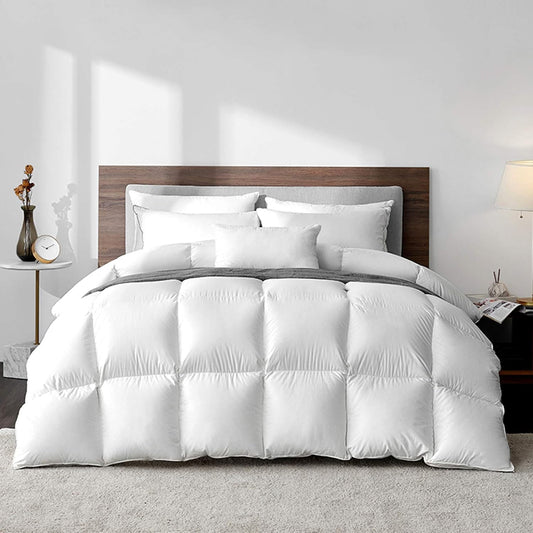 (New) Highland Feather Hungarian White Goose Down Comforter 750 Super Fill Power Fluffy 500 Thread Count Duvet Insert