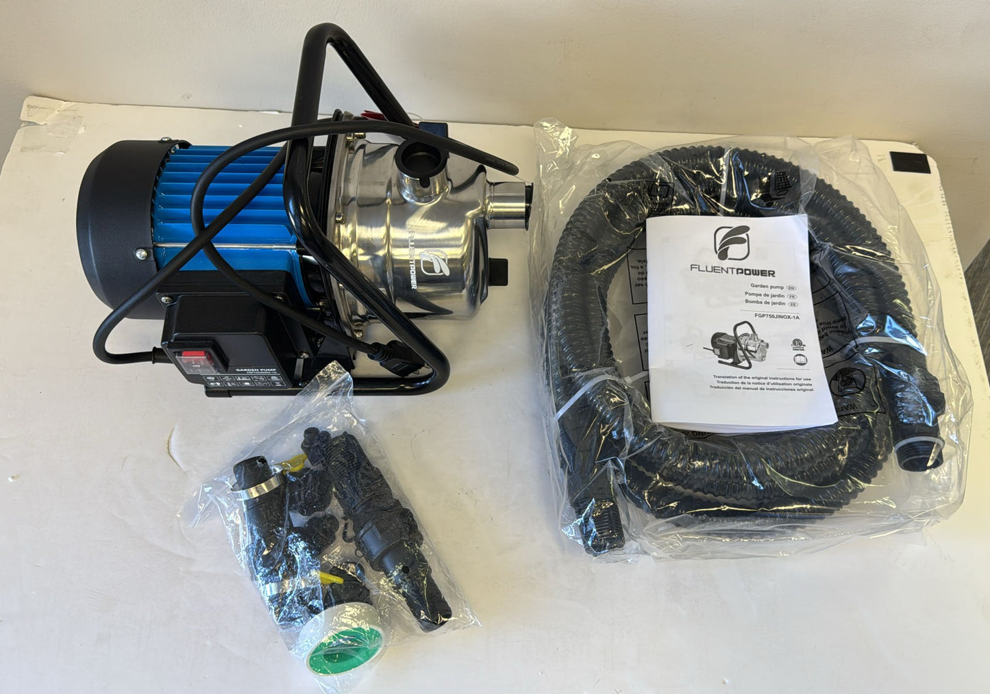 (New Open Box) FLUENTPOWER 1HP Portable Garden Transfer Pump, 900GPH Electric Sprinkler Booster Pump