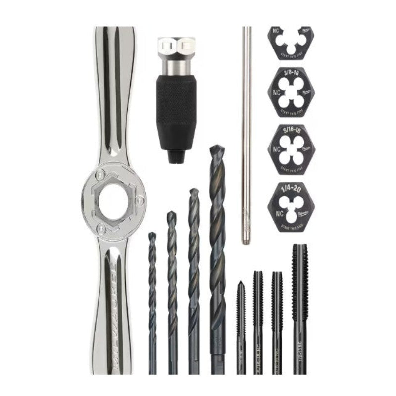(Brand New) Milwaukee Tool SAE Tap and Die Set with HEX-LOK 2-in-1 Handle (15-Piece)