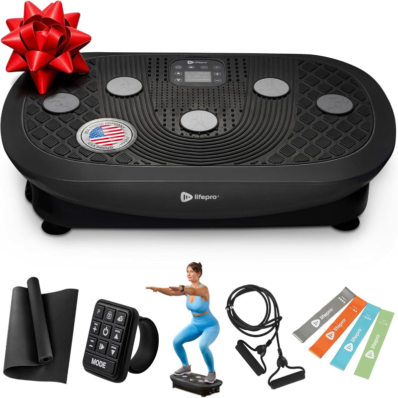 (Excellent) Lifepro Rumblex Plus 4D Vibration Plate Exercise Machine with Triple Motor Oscillation, Linear & Pulsation -Rhythm Vibrating Plate with Handles for Whole-Body Workout Equipment at Home