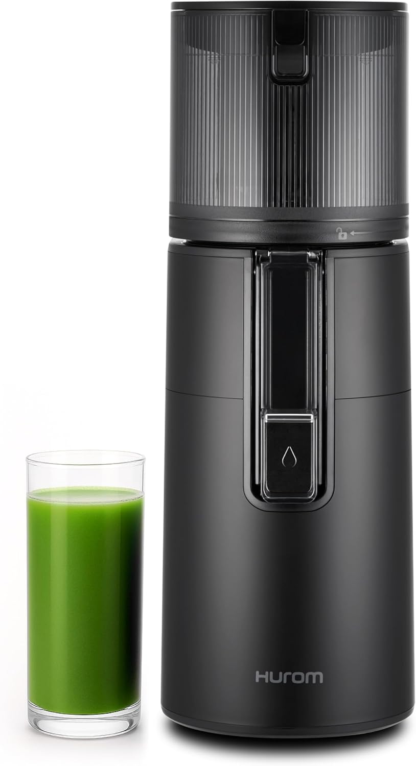 (New Open Box) Hurom H400 Cold Press Juicer Machine, Award Winning Masticating Slow Juicer, Easy to Clean, Strainer & Hands Free with Self Feeding, Wide Mouth Hopper, Easy Assembly (Matte Black)