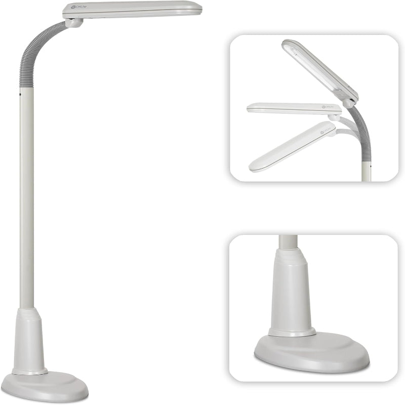 (New OPen Box)  OttLite Craft Plus Standing Floor Lamp | Adjustable Gooseneck • 24W Natural Daylight - HB-054