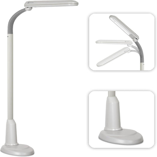 (New OPen Box)  OttLite Craft Plus Standing Floor Lamp | Adjustable Gooseneck • 24W Natural Daylight - HB-054