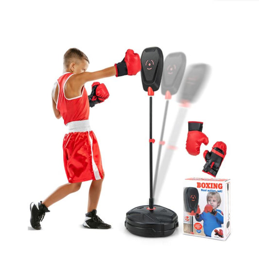 (NewOpen Box) Costway Kids Punching Bag with Stand Height Adjustable Boxing Equipment with Gloves