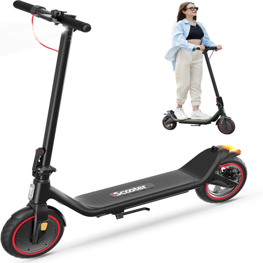 (New Open Box) iScooter i8L Electric Scooter, Up to 29/30 KM/H & 25/30 KM Range by 500W Peak Motor, 8.5" Tires Folding E Scooter with Disc Brake System, Lightweight Commuting Electric Scooter for Adults & Teens