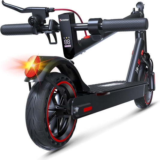 (New Open Box) iScooter Electric Scooter for Adults & Teens, 500W/350W Motor, 35/30 km/h Top Speed & 37/30/20 km Range, 10"/8.5" Tires, Lightweight Foldable Commuter E-Scooter with Dual Brakes, Optional APP Control