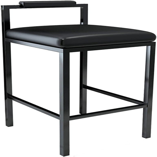 (New Open Box)  Metal Barstools with Back & Footrest (2PCS) | PU Leather Counter Chairs |