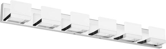 (New Open Box)  Tipace 6-Light LED Bathroom Vanity Light | Chrome Stainless Steel • 6000K White