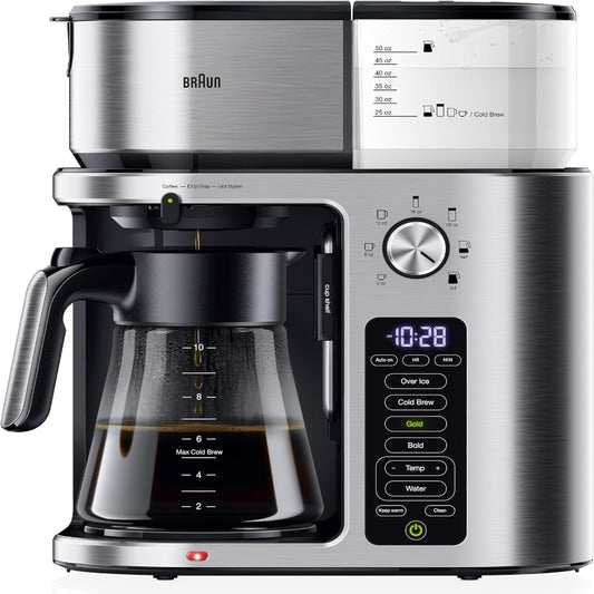 (Excellent)  Braun MultiServe Plus 10-Cup Coffee Maker | Hot & Cold Brewer • Over Ice • KF9370SI