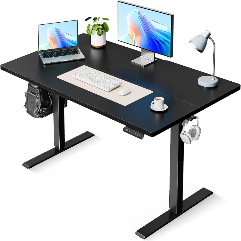 (New Open Box) OffiGo Electric Standing Desk, 48 Inch Height Adjustable Sit Stand Table, Ergonomic Computer Desk with 3 Preset Memory Height for Home, Office, Workstation, Black