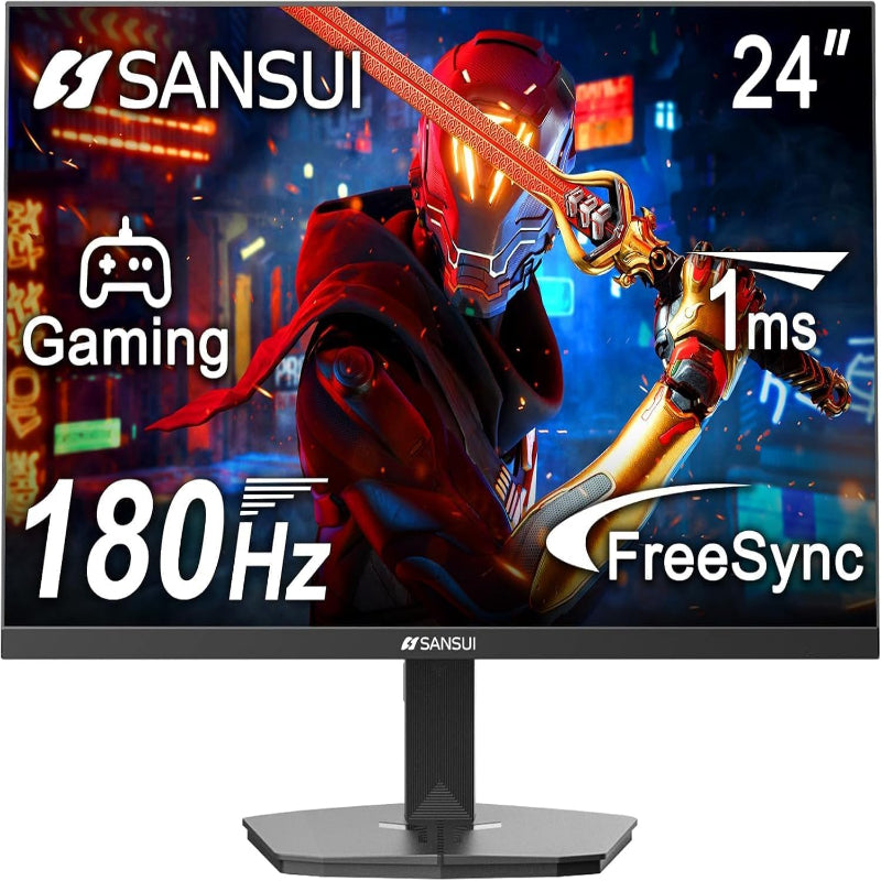 (New Open Box)  SANSUI 24" 180Hz Gaming Monitor | FHD • 1ms MPRT • FreeSync • HDR