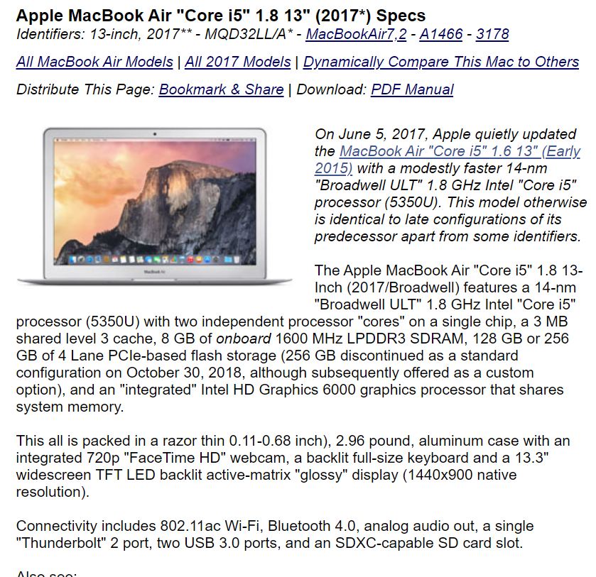 Refurbished (Excellent) Apple Macbook Air 13