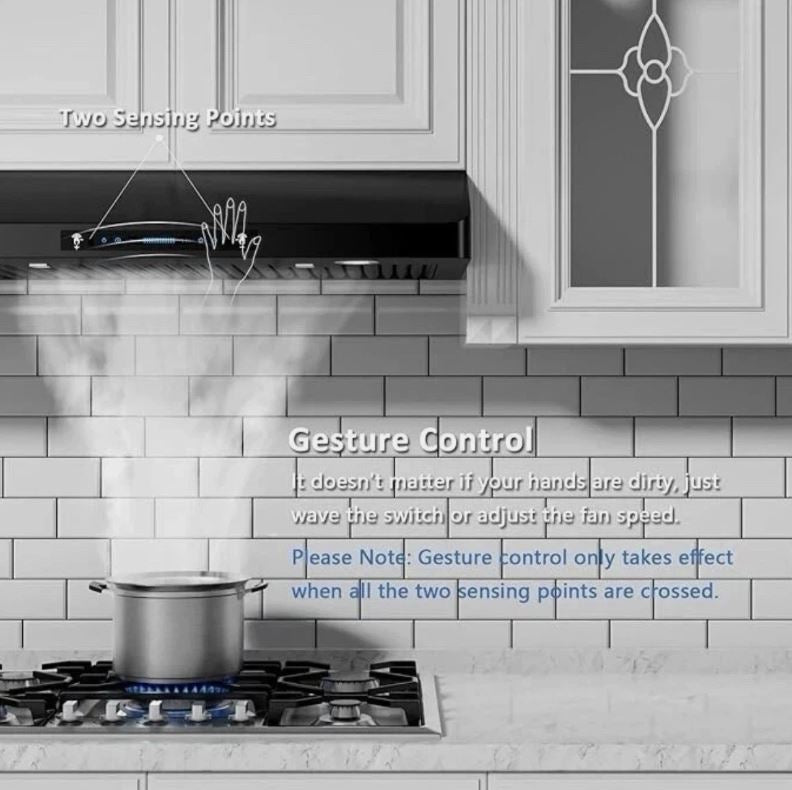 (New Open Box) IKTCH 30 Inch Under Cabinet Range Hood with 900-CFM (IKC01-30-BSS)