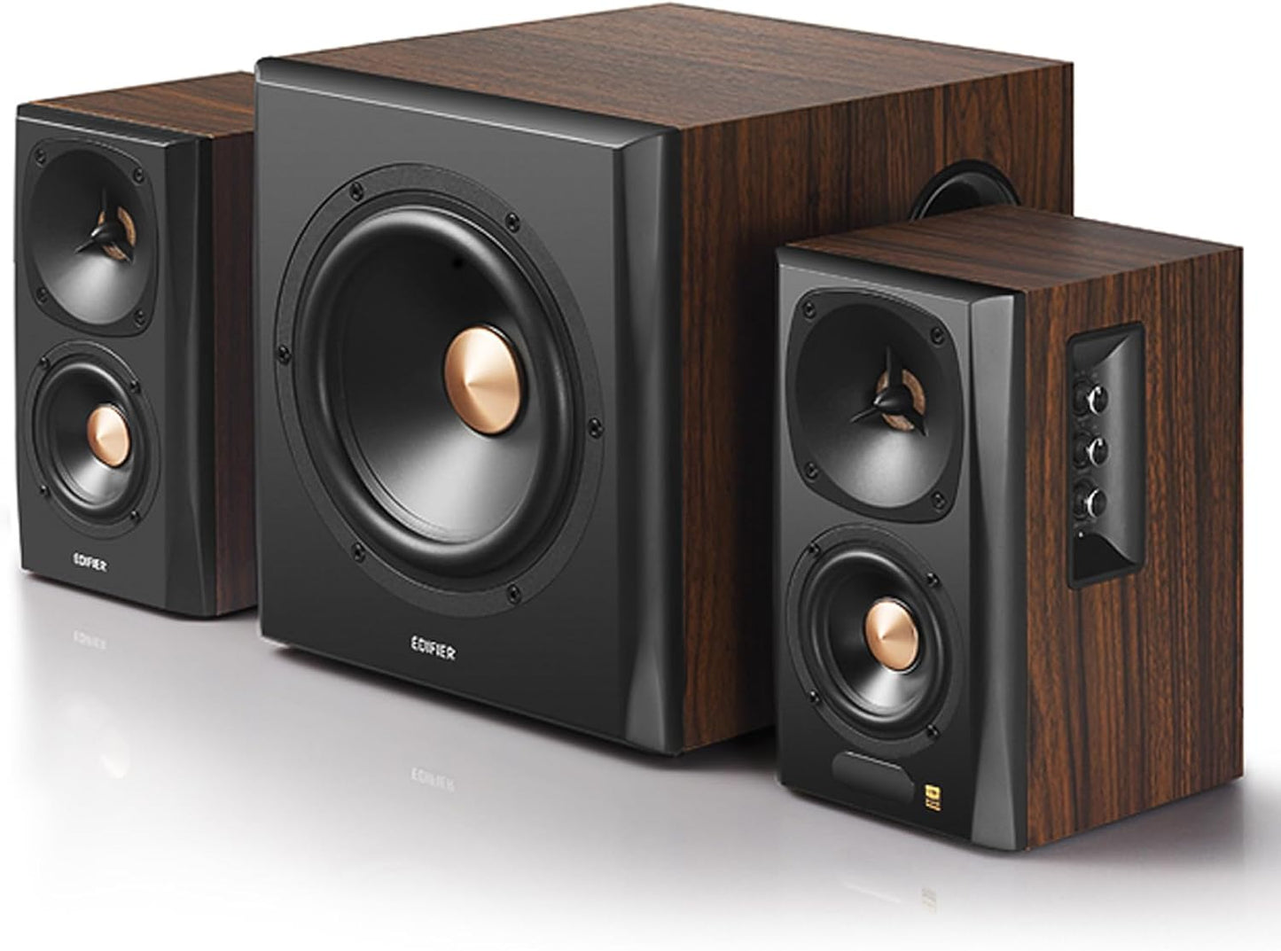 (Excellent) Edifier S360DB Bookshelf Speakers with Subwoofer, 2.1 Speaker System, Bluetooth v5