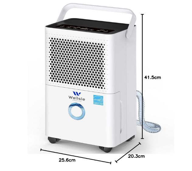 (New Open Box) Wellsle 40 Pint Dehumidifier for Basement & Home, Covers 2500 Sq.Ft, with Drain Hose & Auto Humidity Control, Quiet for Bedroom, Bathroom, Garage
