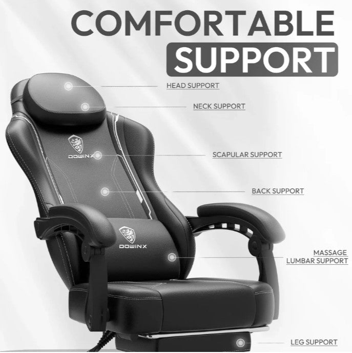 (New Open Box)  Dowinx Ergonomic Series 6650 Gaming Chair | Pocket Spring Cushion • Footrest