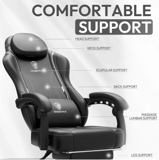 (New Open Box)  Dowinx Ergonomic Series 6650 Gaming Chair | Pocket Spring Cushion • Footrest
