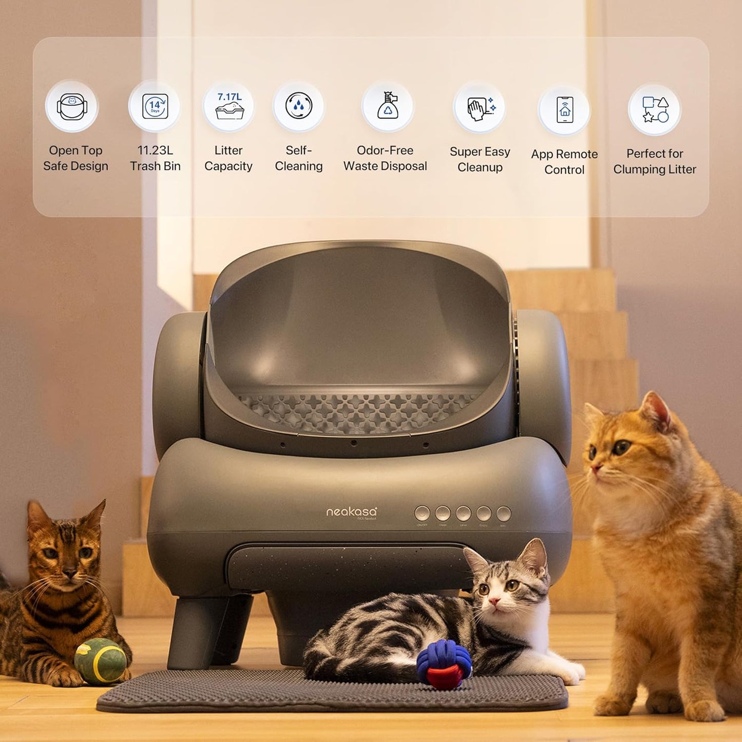Neakasa M1 Self-Cleaning Cat Litter Box – App Control | Odor-Free | Auto Waste Disposal