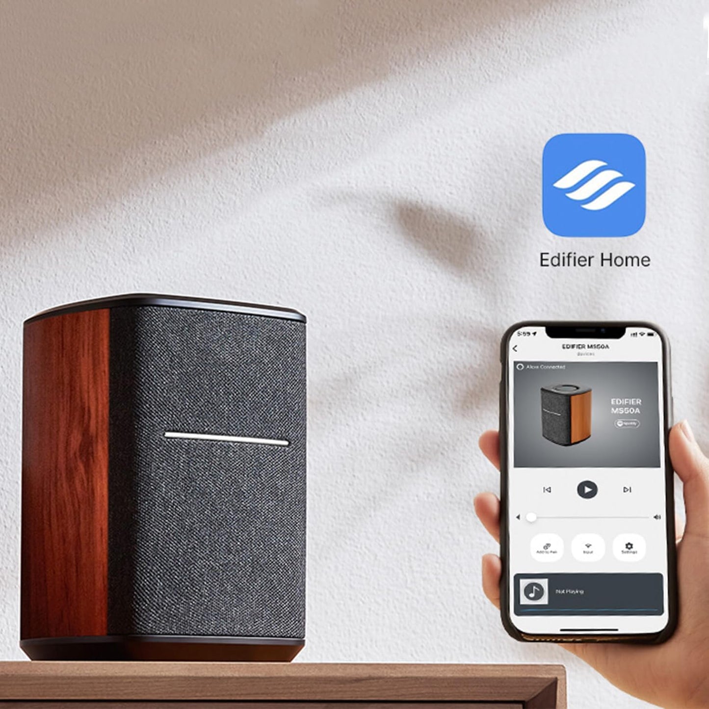 (Excellent) Edifier WiFi Smart Speaker Without Microphone, Works with Alexa, Supports AirPlay 2, Spotify, MS50A