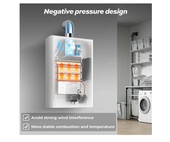 (New Open Box) Fogatti  InstaGas Classic CS120 Tankless Water Heater | 5.1 GPM • 120,000 BTU • Natural Gas