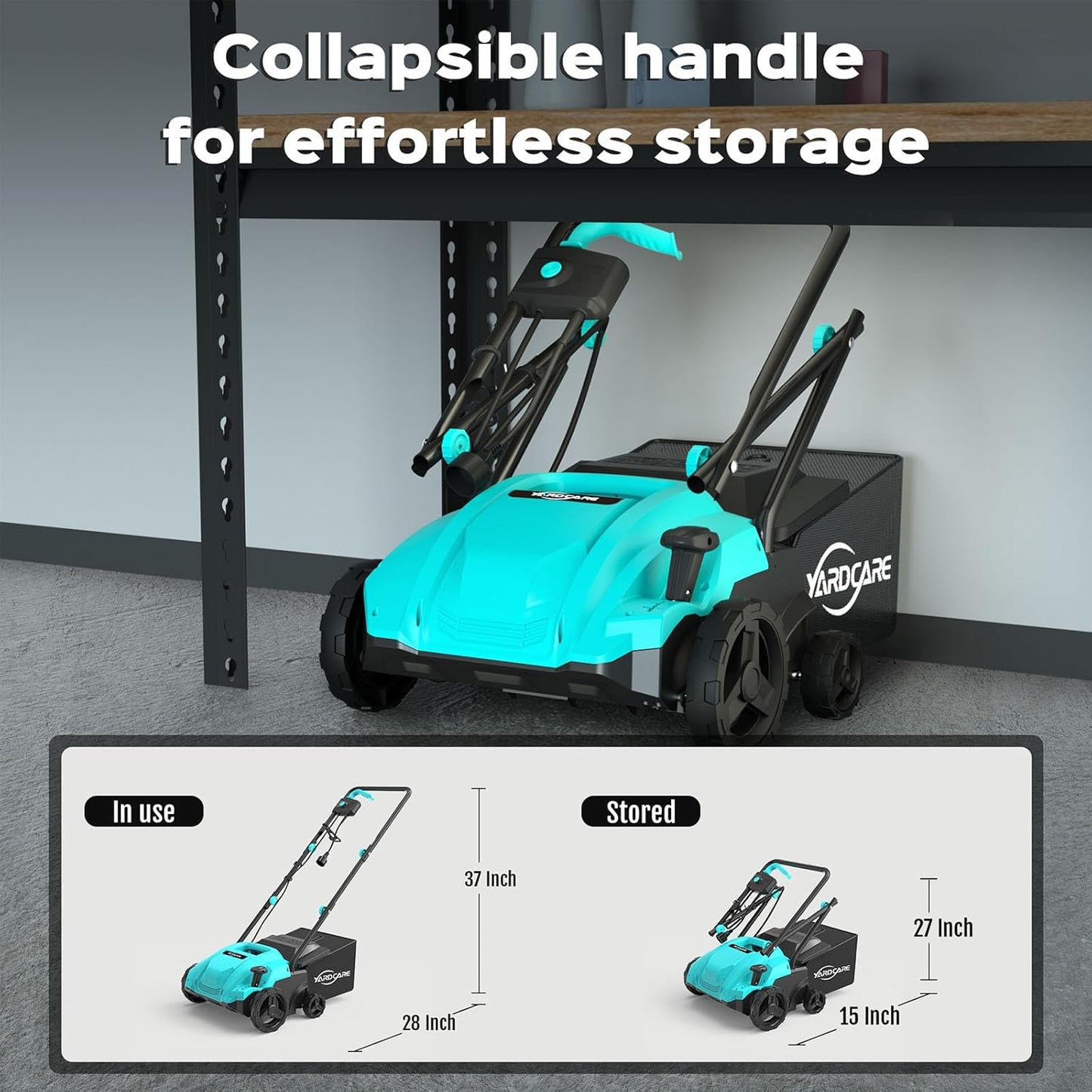 (New Open Box) YardCare 2-in-1 Electric Dethatcher & Scarifier – 12 Amp Motor | Adjustable Depth | Collection Bag