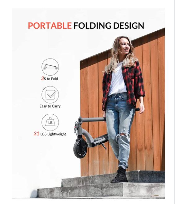 (Excellent) 5TH WHEEL M1 Electric Scooter – Lightweight Foldable E-Scooter for Adults & Teens – Safe, Affordable Urban Commuting Solution with LED Display & Dual Brakes