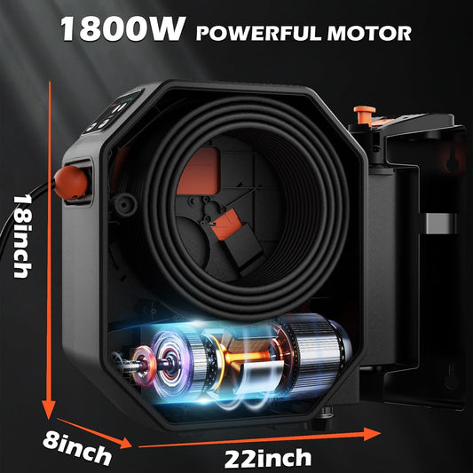 (New Open Box) DGIVovo G5054 Electric Pressure Washer | Grey • 3500 PSI • 2.5 GPM • 100FT RetractableHose Reel
