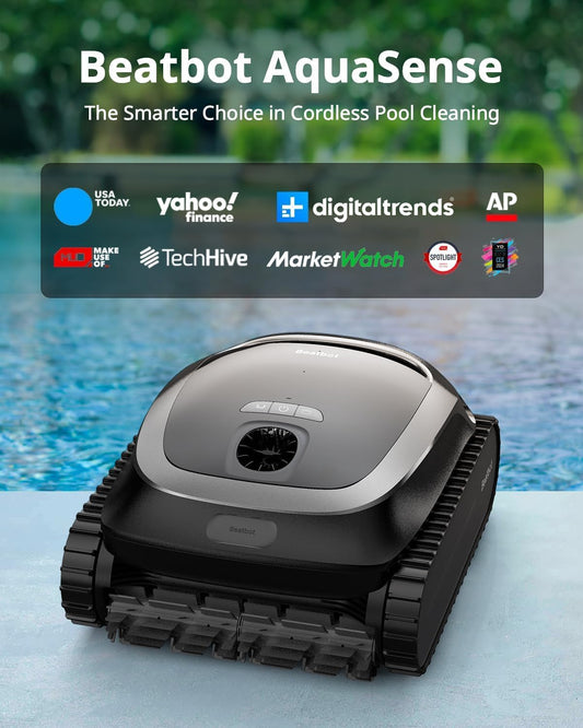 (Excellent) Beatbot AquaSense Cordless Robotic Pool Vacuum Cleaner - Intelligent Path Opimization, Cleans Floor, Walls, and Waterline - Suitable for Above & In-Ground Pools up to 2,260 sq.ft.