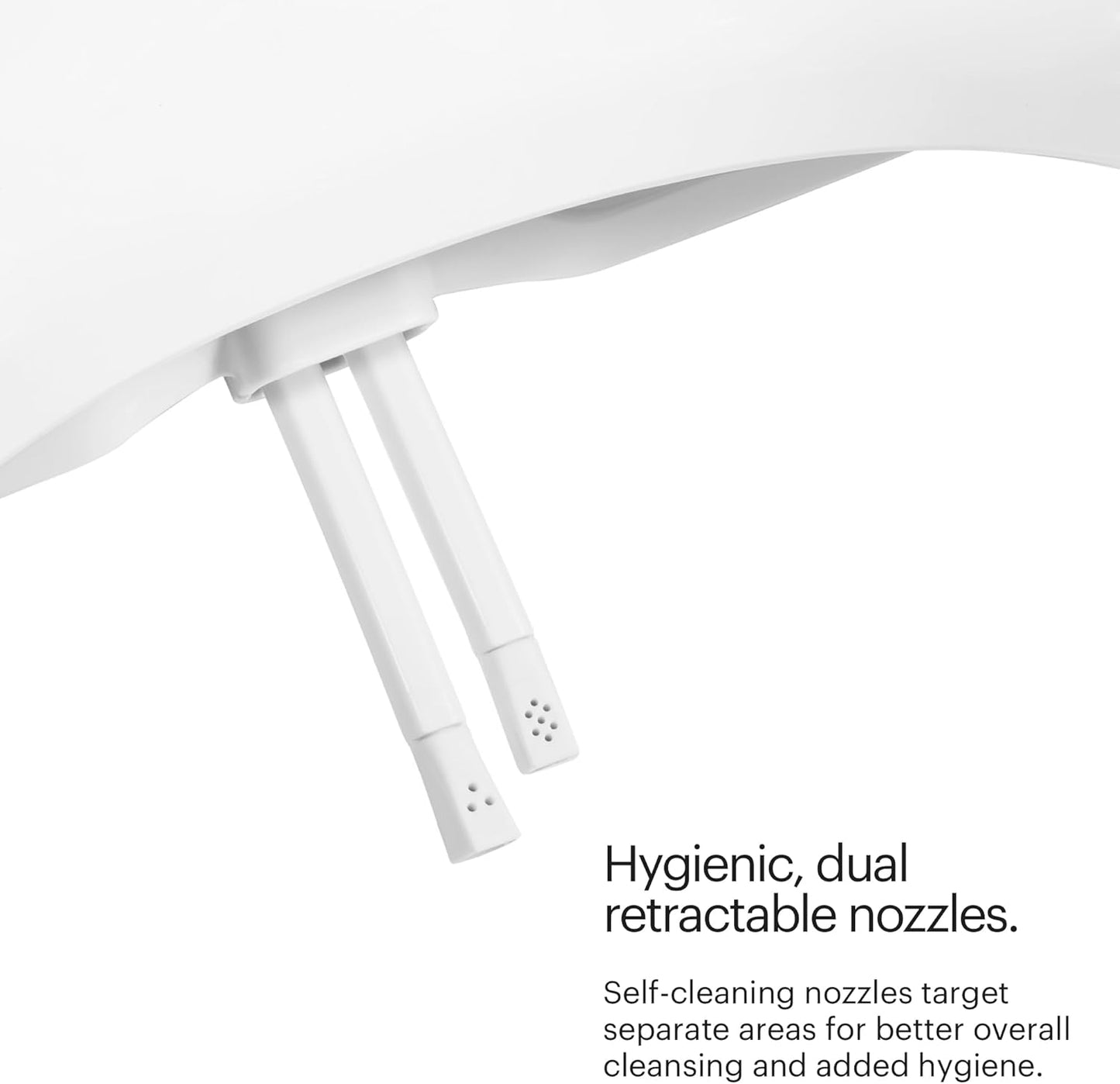 (New Open Box) Brondell Bidet Toilet Seat Non-Electric Swash Seat, Fits Round Toilets, White – Dual Nozzle System