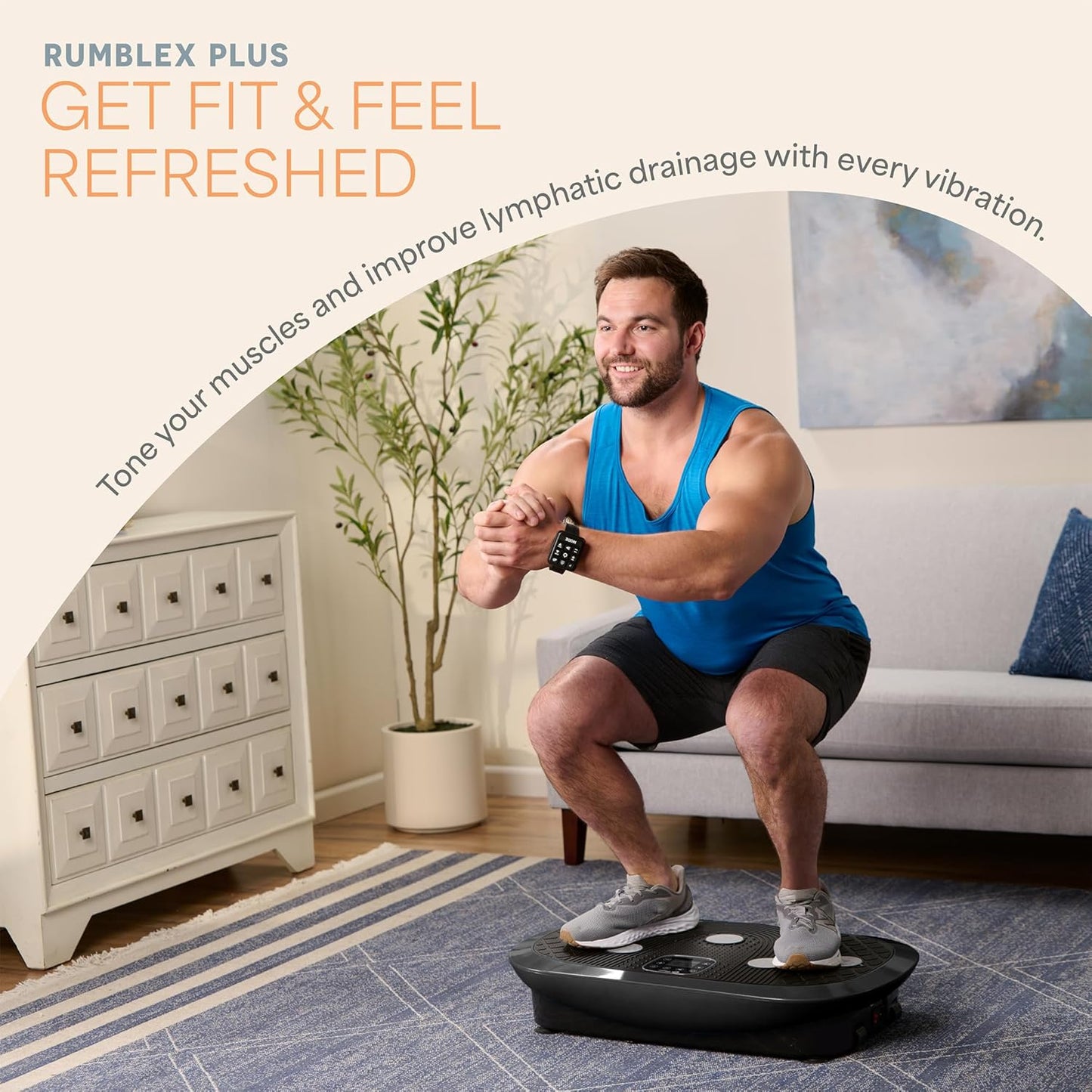 (Excellent) Lifepro Rumblex Plus 4D Vibration Plate Exercise Machine with Triple Motor Oscillation, Linear & Pulsation -Rhythm Vibrating Plate with Handles for Whole-Body Workout Equipment at Home