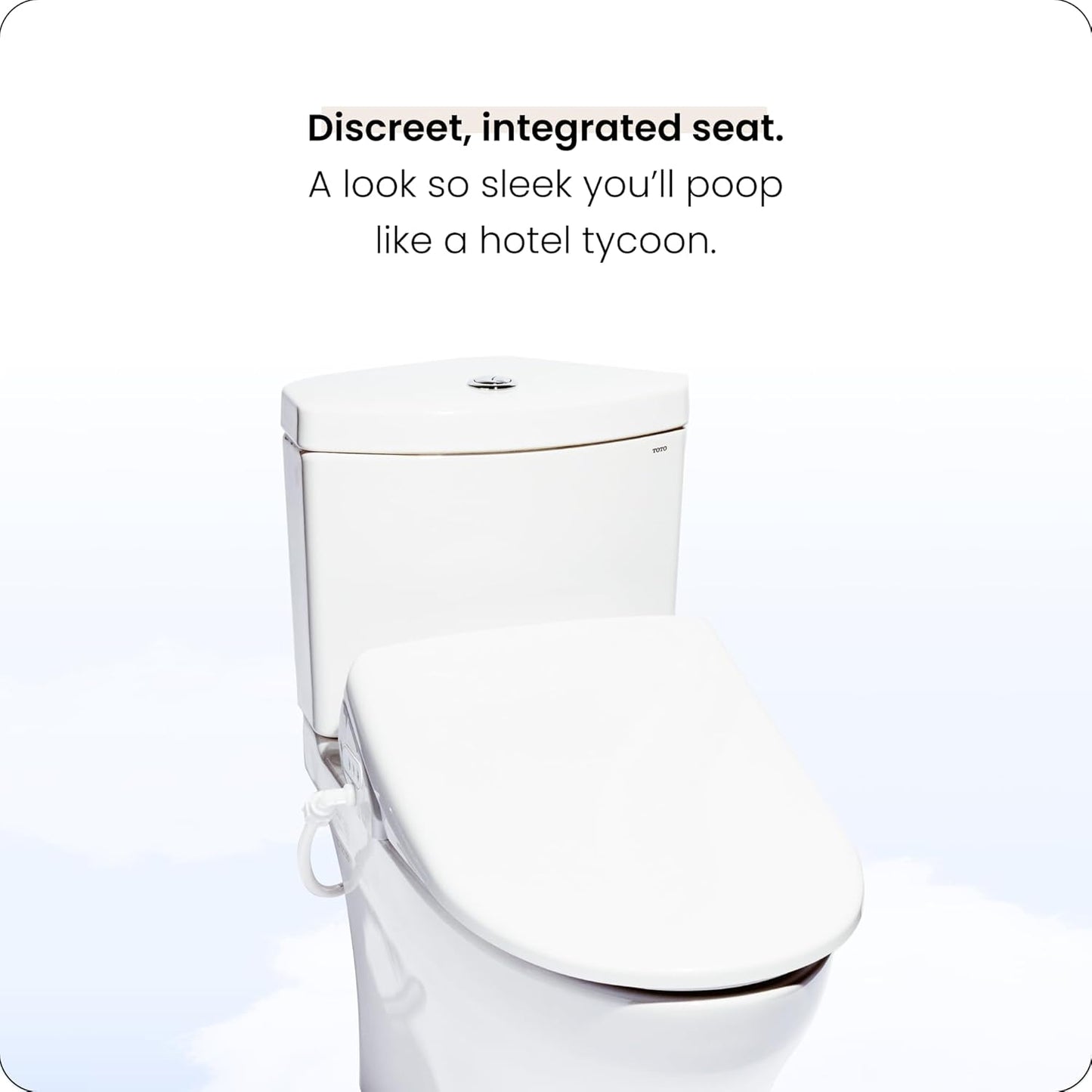 (New Open Box) TUSHY Ace Elongated Electric Bidet & Heated Seat. A Luxury Clean. Seat Sensor & Soft Close Lid. Self Cleaning Nozzle, Remote Control Water Temp, Pressure Control, and Air Drier.