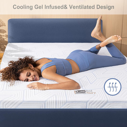 (New Open Box) BedStory Mattress Topper King, 3 inch Memory Foam Mattress Topper, Gel Foam Topper with Breathable Cover, Bed Mattress Pad
