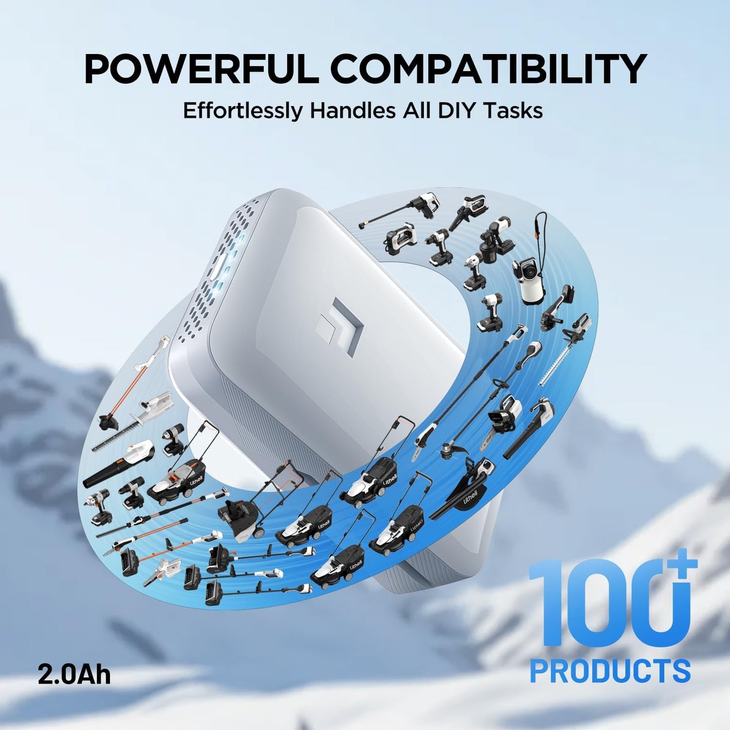 (New Open Box) Litheli Battery Pack 20V, 2.0Ah Replacement Lithium Batteries U20 Series Power Tools (SE Version)