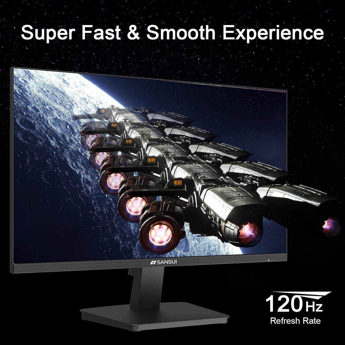 (New Open Box) 🖥️✨ SANSUI 27" FHD Computer Monitor | 120Hz • 1080P • HDR • 110% sRGB |