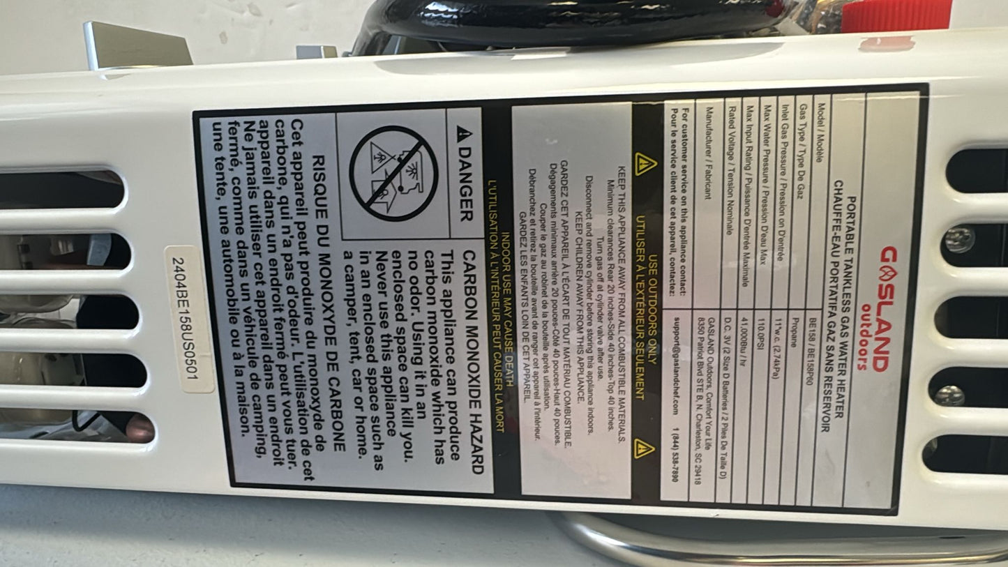 (Excellent) Tankless Water Heater, Gasland BE158 1.58GPM 6L Outdoor Portable Gas Water Heater, White