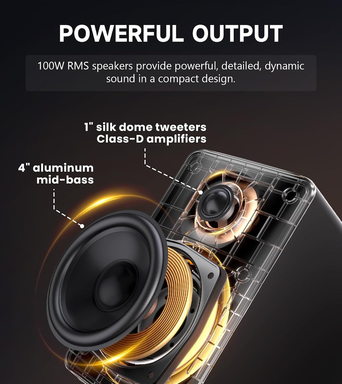 (New Open Box)  Edifier M90 100W RMS Computer Speakers | Premium Desktop Speakers • White |