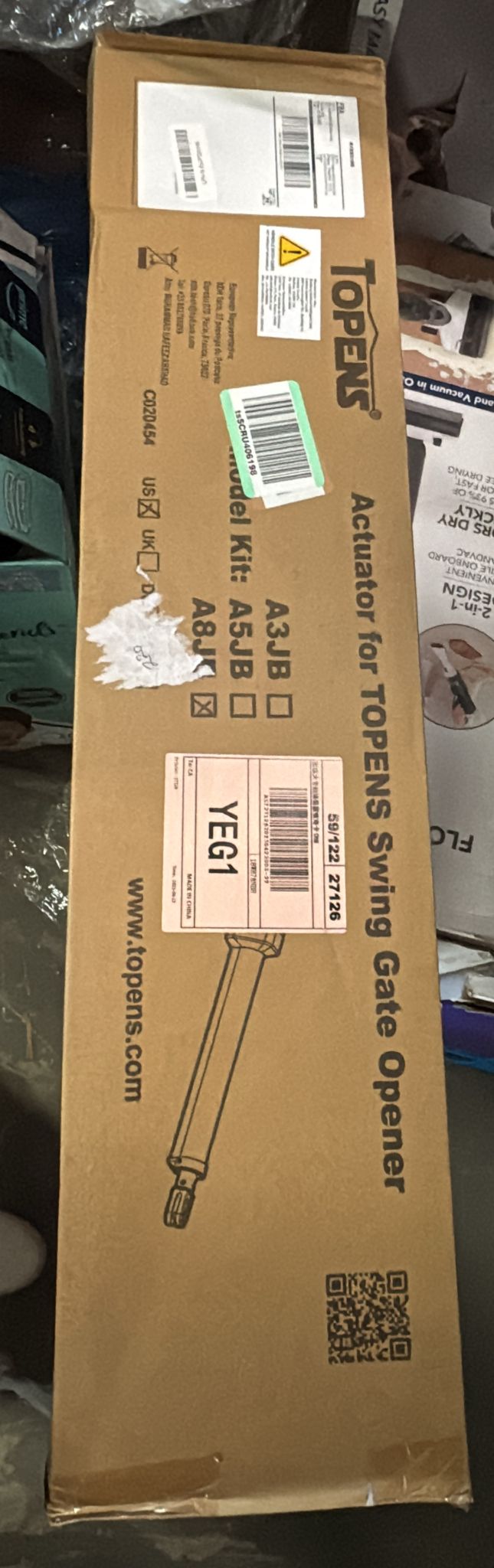 (New Open Box) A8JB Arm Actuator of TOPENS Automatic Swing Gate Opener for Replacement