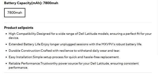 (New) SOMI MXV9V Battery for Dell Latitude 5300 5310 7300 7400 E5300 E5310 E7300 E7400 etc