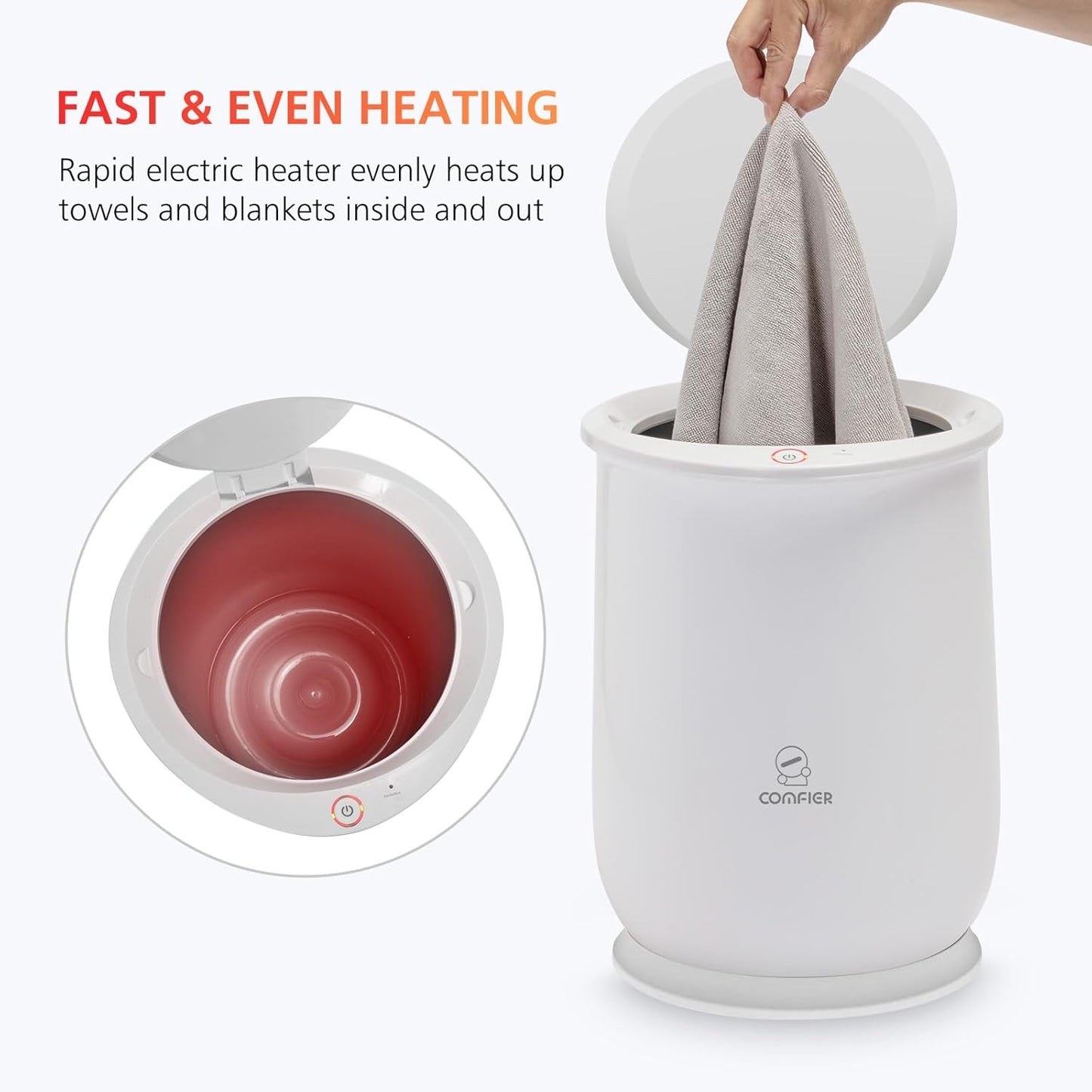 (New Open Box)  COMFIER Towel Warmer Bucket | Large Hot Towel Warmer • Fits Oversize Towels