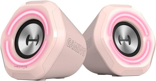 (Excellent) Edifier G1000 USB Computer Speakers,USB-Powered Bluetooth 5.3 PC Gaming Speakers for Desktop Computer Laptop and Mobile Phone USB 3.5mm Aux Bluetooth Input RGB Lights Pink