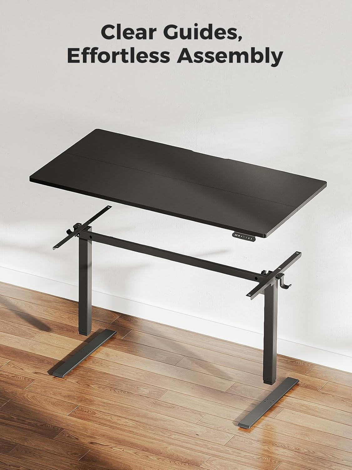 (New Open Box) OffiGo Electric Standing Desk, 48 Inch Height Adjustable Sit Stand Table, Ergonomic Computer Desk with 3 Preset Memory Height for Home, Office, Workstation, Black