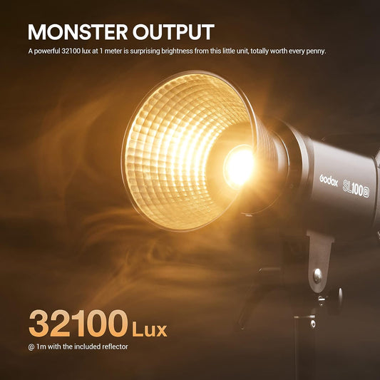 (New Open Box)GODOX SL100Bi 100W LED Video Light 2800-6500K TLCI≥97 CRI≥96,Dimmable Continuous Lighting with Bowens Mount for Video Recording Outdoor Shooting