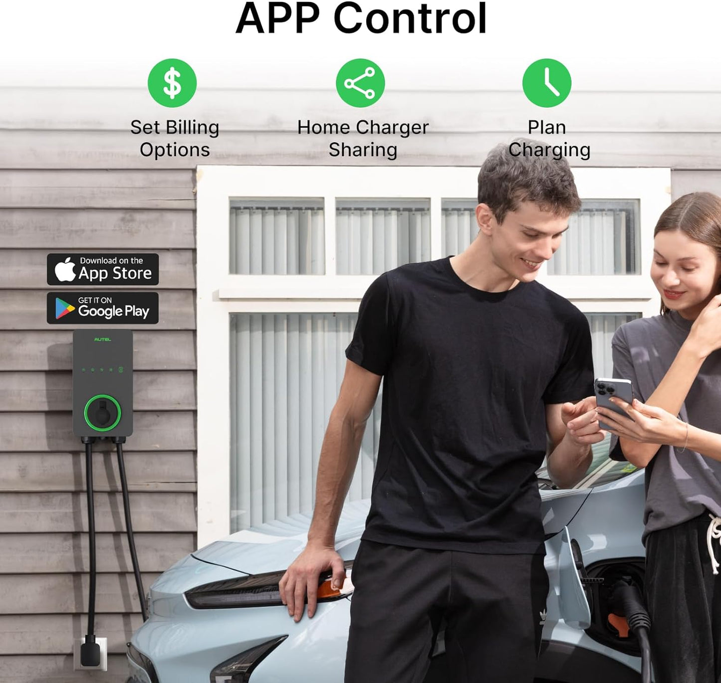 (Excellent) Autel Home Smart AI EV Charger up to 40Amp, 240V, Indoor/Outdoor Car Charging Station with Level 2