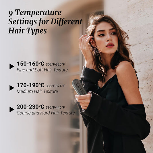 (Excellent) LOWRA ROUGE Cordless 2 in 1 Hair Straightener Brush,