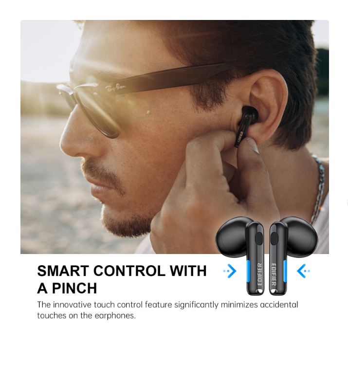 (Excellent) Edifier W220T True Wireless Earbuds Bluetooth V5.3 Semi-in-Ear Earphones with Mic